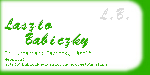 laszlo babiczky business card