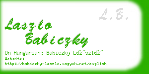 laszlo babiczky business card